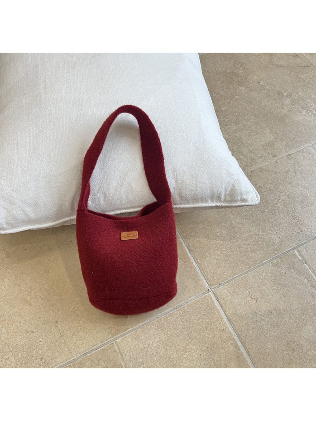 Cosbai - Textured Knit Bucket Handbag