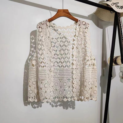 Crosa - V Neck Openwork Vest