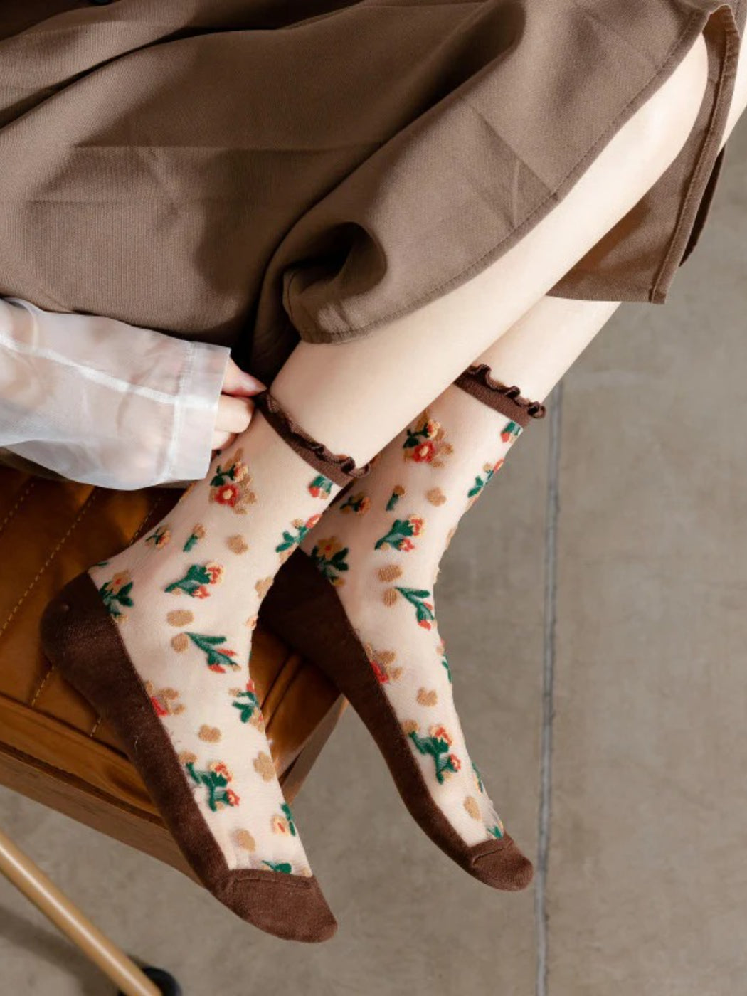 Rufia - Sheer Floral Ankle Socks