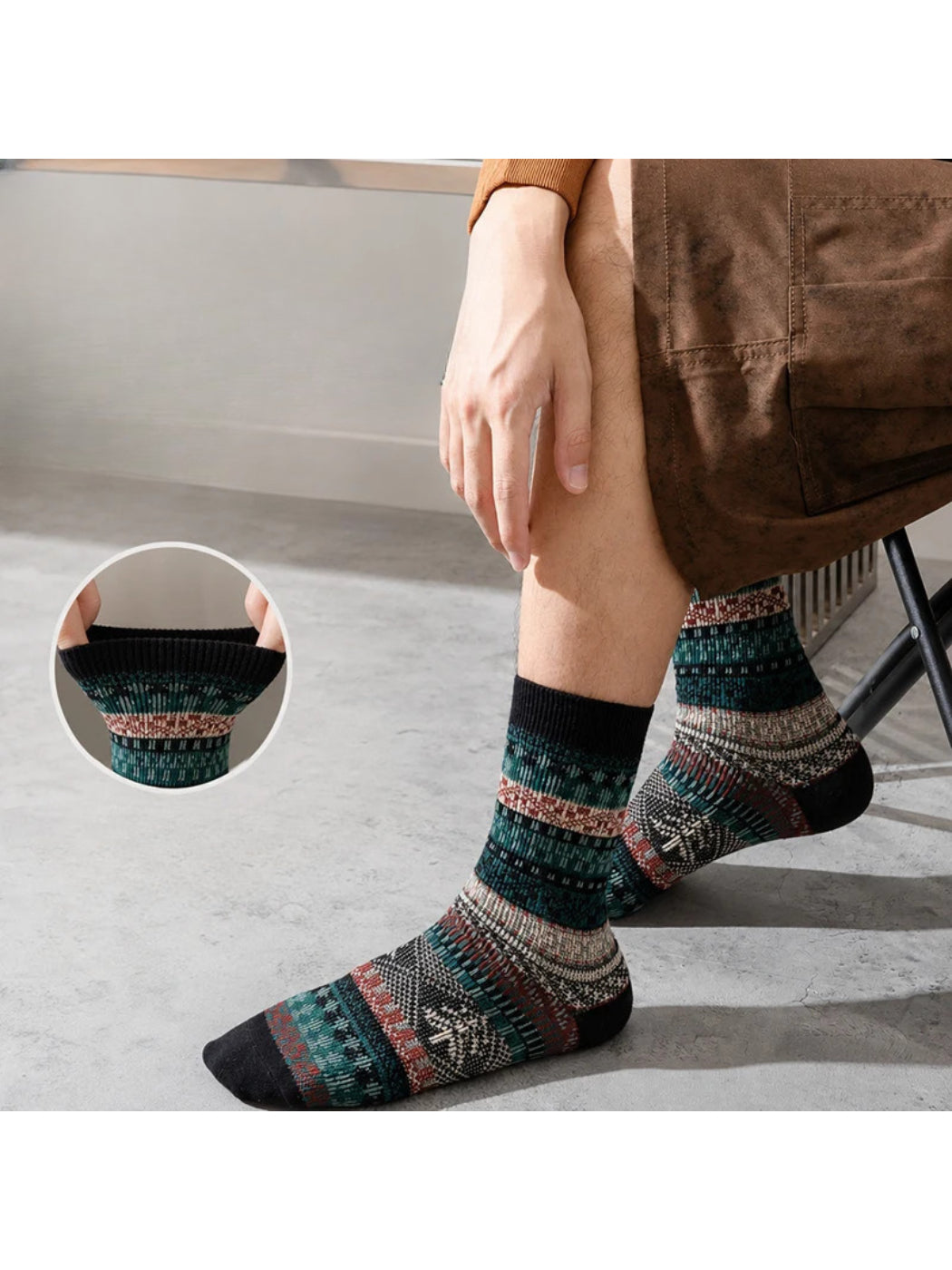 Rufia - Multicolor Geometric Crew Socks