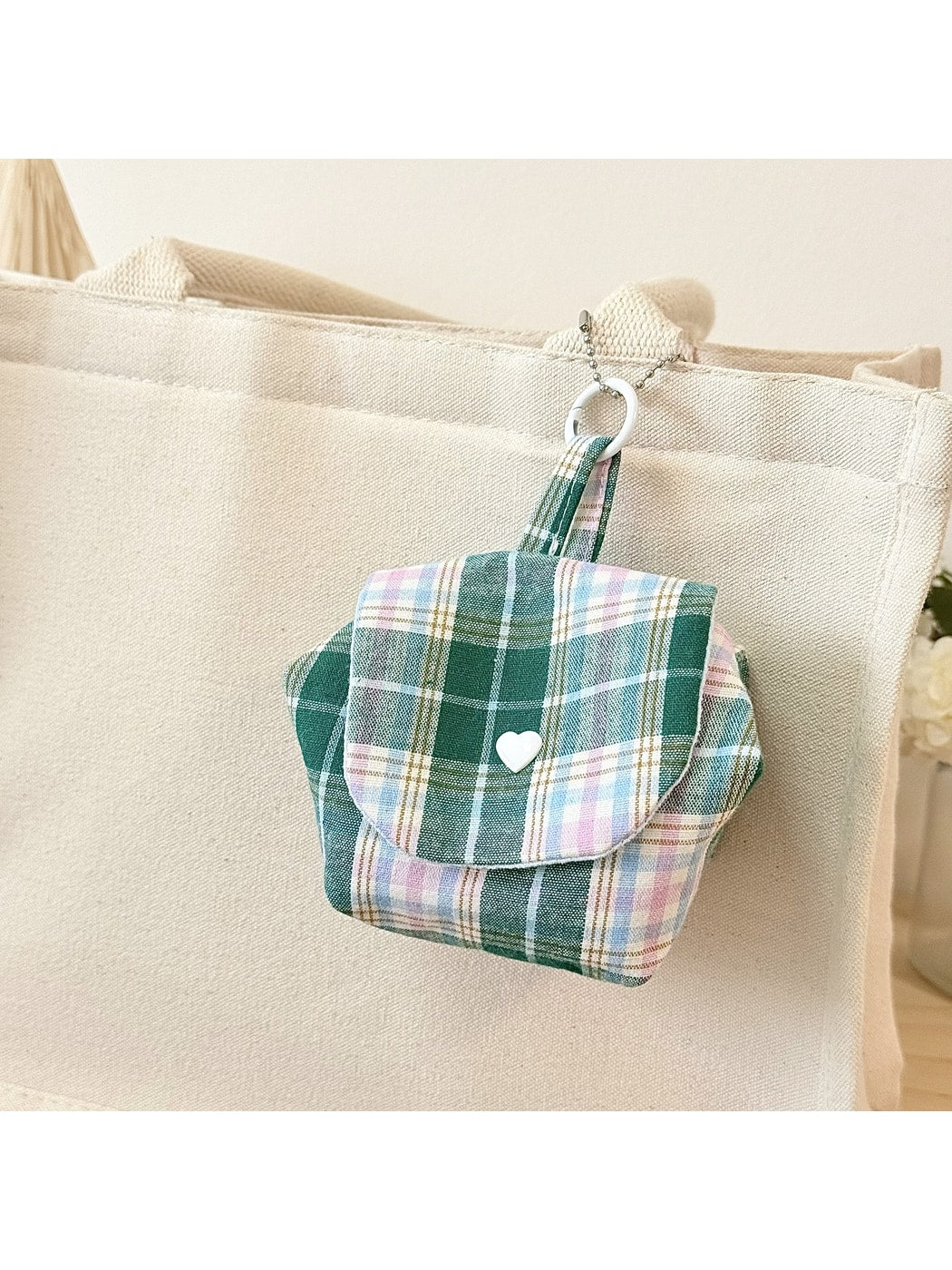 Cosbai - Cute Plaid Printed Coin Pouch