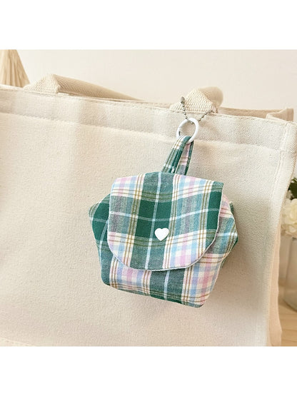 Cosbai - Cute Plaid Printed Coin Pouch