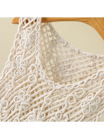 Crosa - Geometric Hollow-Out Sleeveless Knit Vest