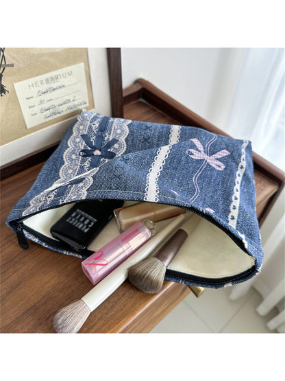 Cosbai cosmetic pouch open, displaying spacious interior for makeup storage
