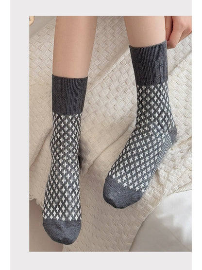 Rufia - Mixed Textured Pattern Crew Socks