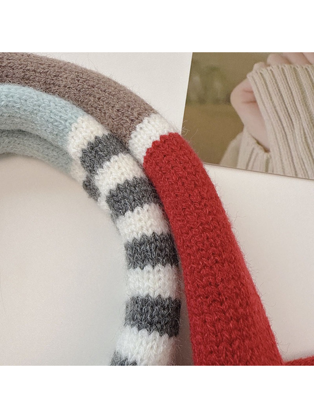 Scarvii - Soft Colorblock Striped Knit Scarf