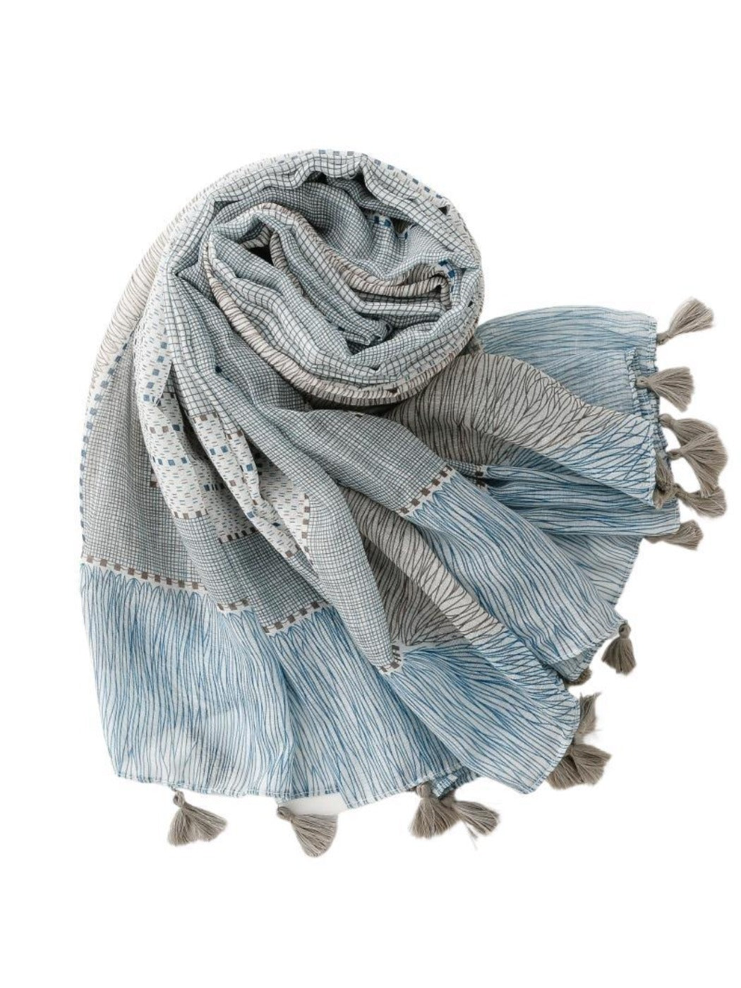 Scarvii - Classic Blue-Grey Scarf Shawl