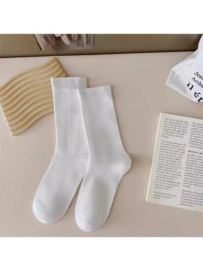 Rufia - Classic Creamy Solid Color Crew Socks