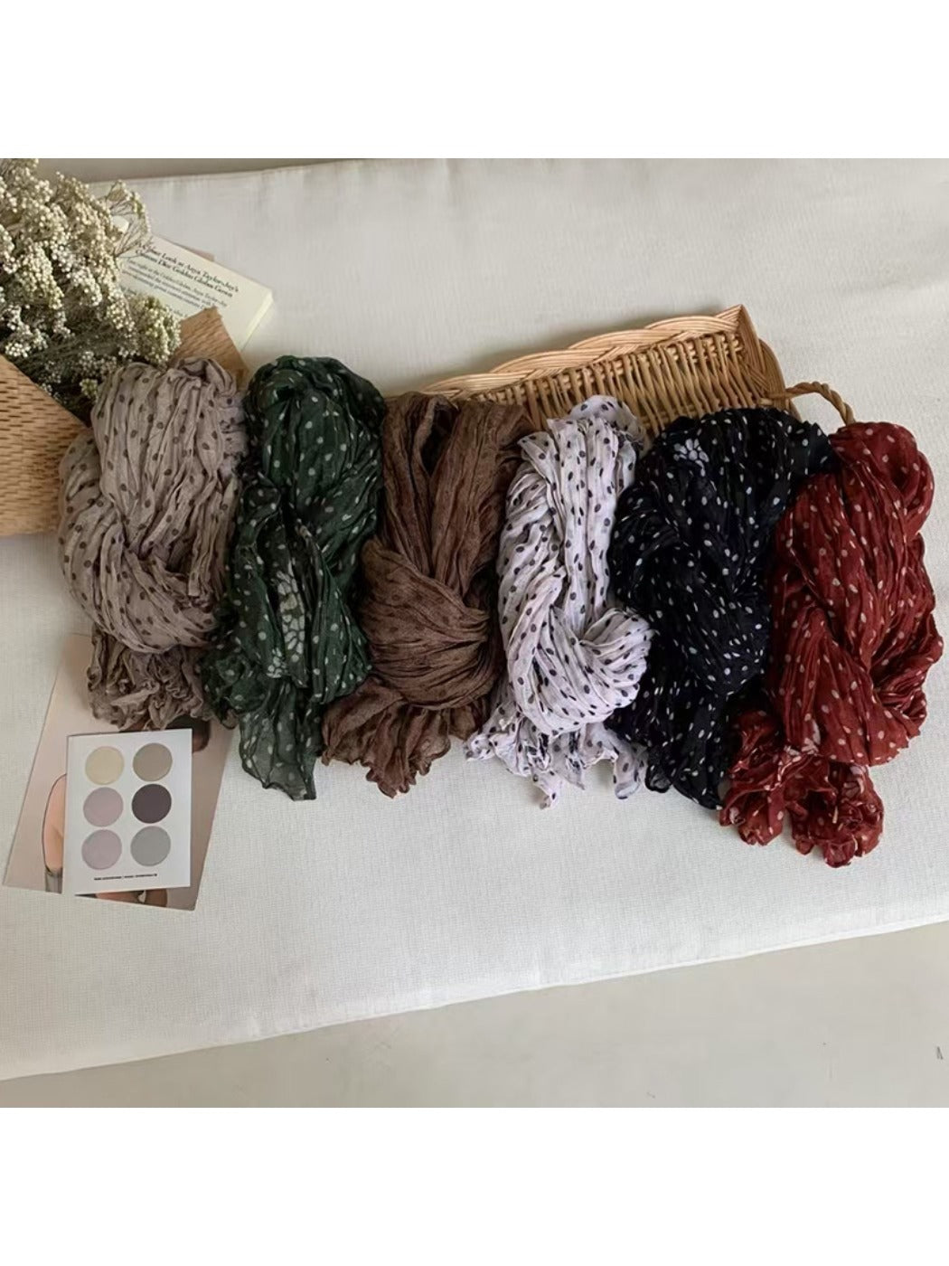 Scarvii - Polka Dot Crinkled Scarf