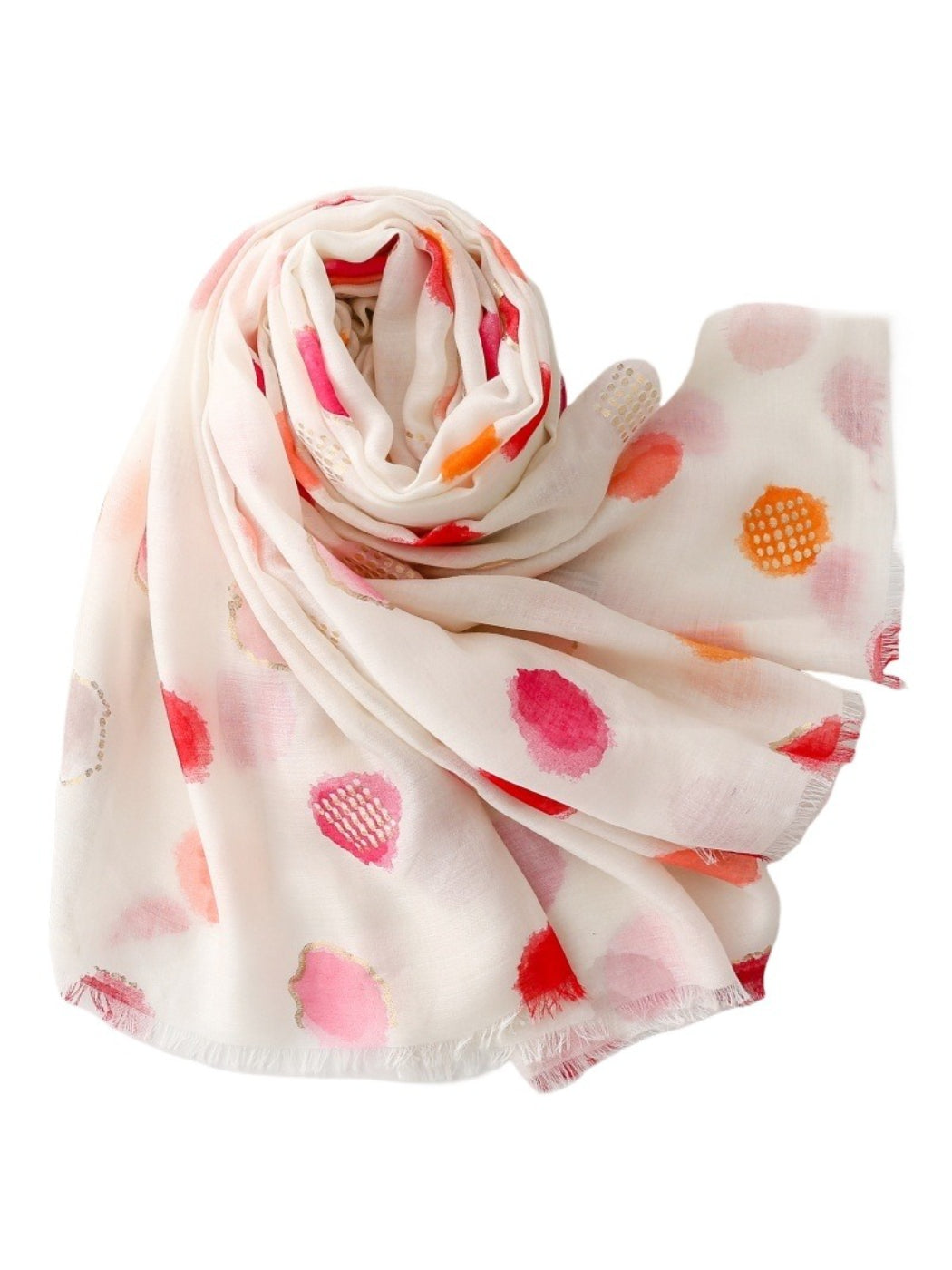 Scarvii lightweight scarf styled around a model's neck with casual outfit