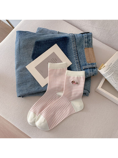 Rufia - Cute Dog Stripe Crew Socks product image 6