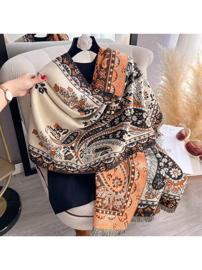 Scarvii – Paisley Print Fringe Scarf & Wrap