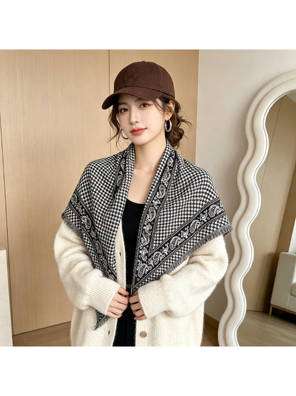 Scarvii - Houndstooth Paisley Triangle Scarf