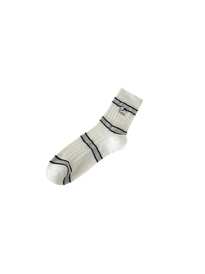 Rufia - Striped Animal Detail Crew Socks product image 5