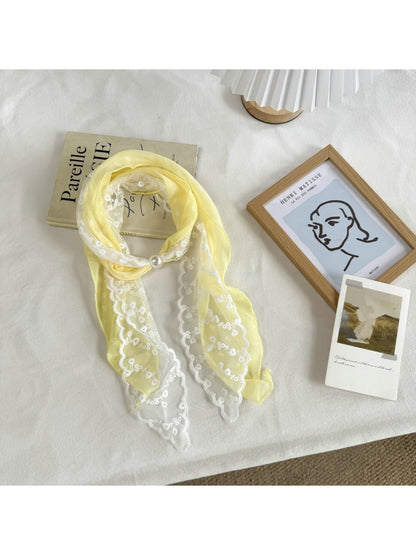 Scarvii - Elegant Lace Floral Pattern Scarf