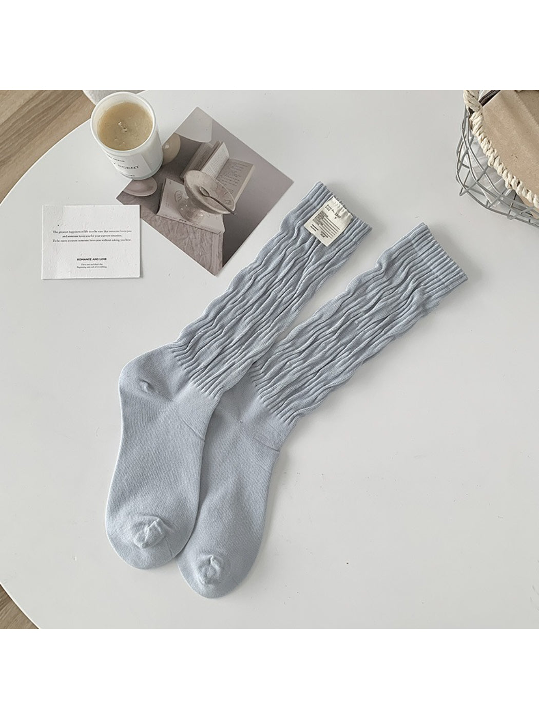 Rufia - Textured Soft Wave Knit Crew Socks
