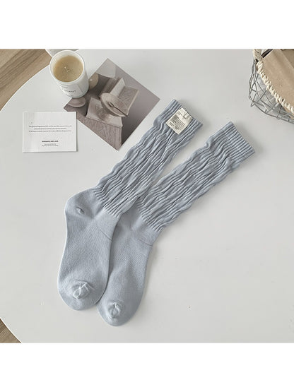 Rufia - Textured Soft Wave Knit Crew Socks