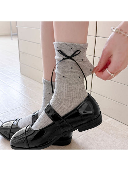 Rufia - Bow Polka Dot Crew Socks