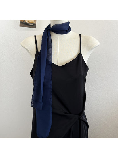 Scarvii - Retro Style Solid Narrow Scarf