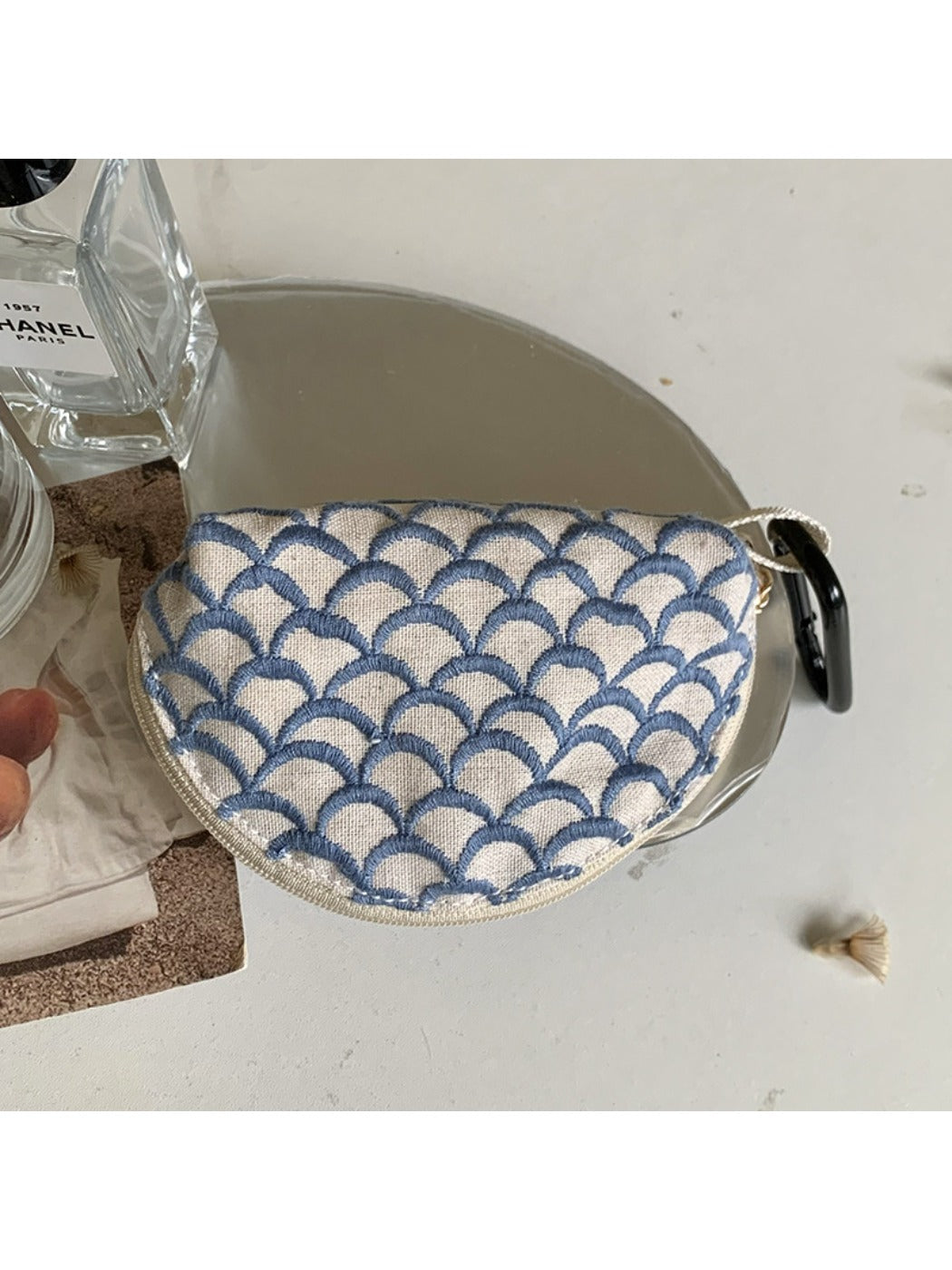 Cosbai - Embroidered Earphone Storage Pouch