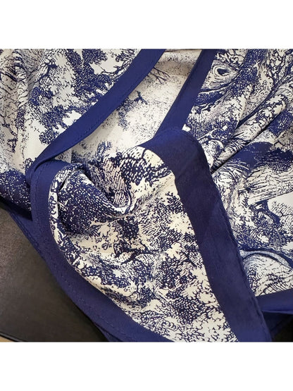 Scarvii - Printed Solid Color Border Triangle Bandana