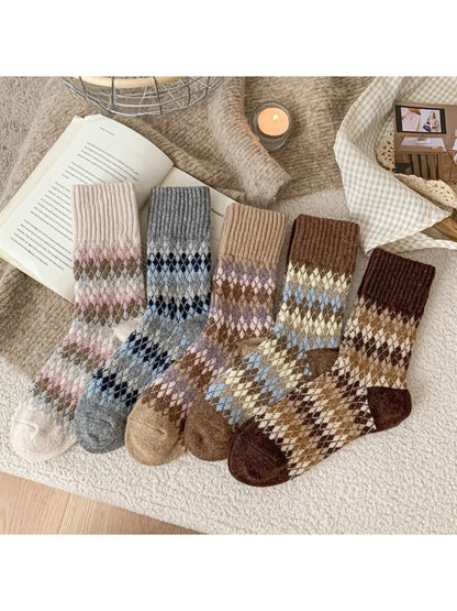 Rufia - Classic Argyle Knit Crew Socks