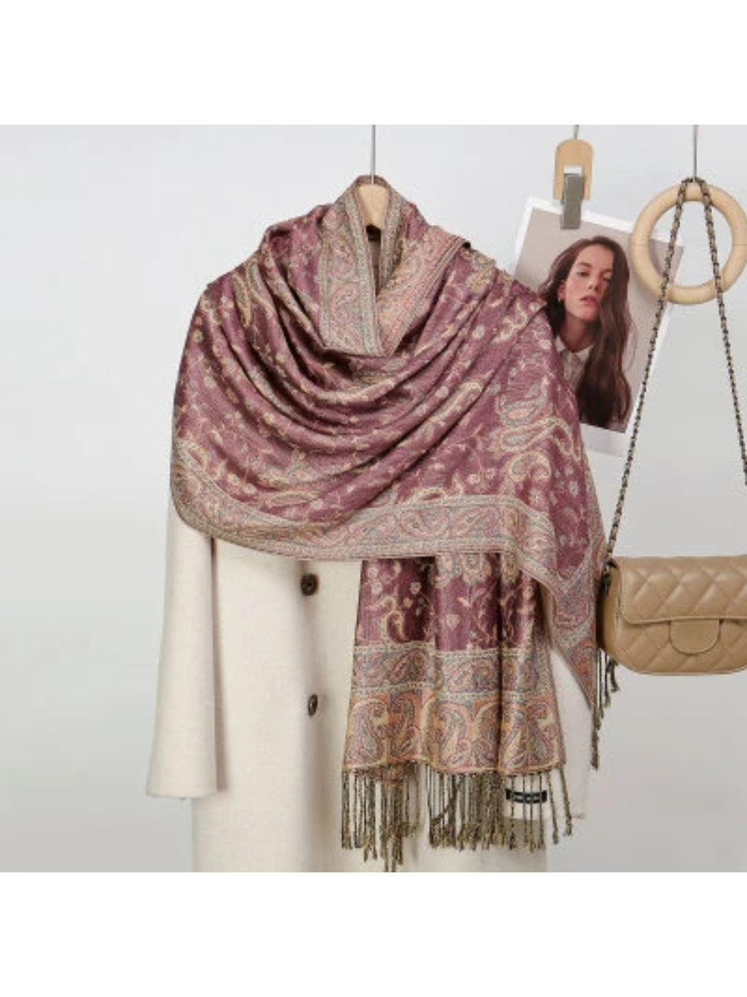 Scarvii - Paisley Floral-Vine Fringe Scarf