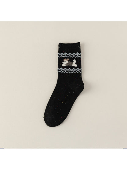Rufia - Cute Animal Pattern Mid-Calf Socks