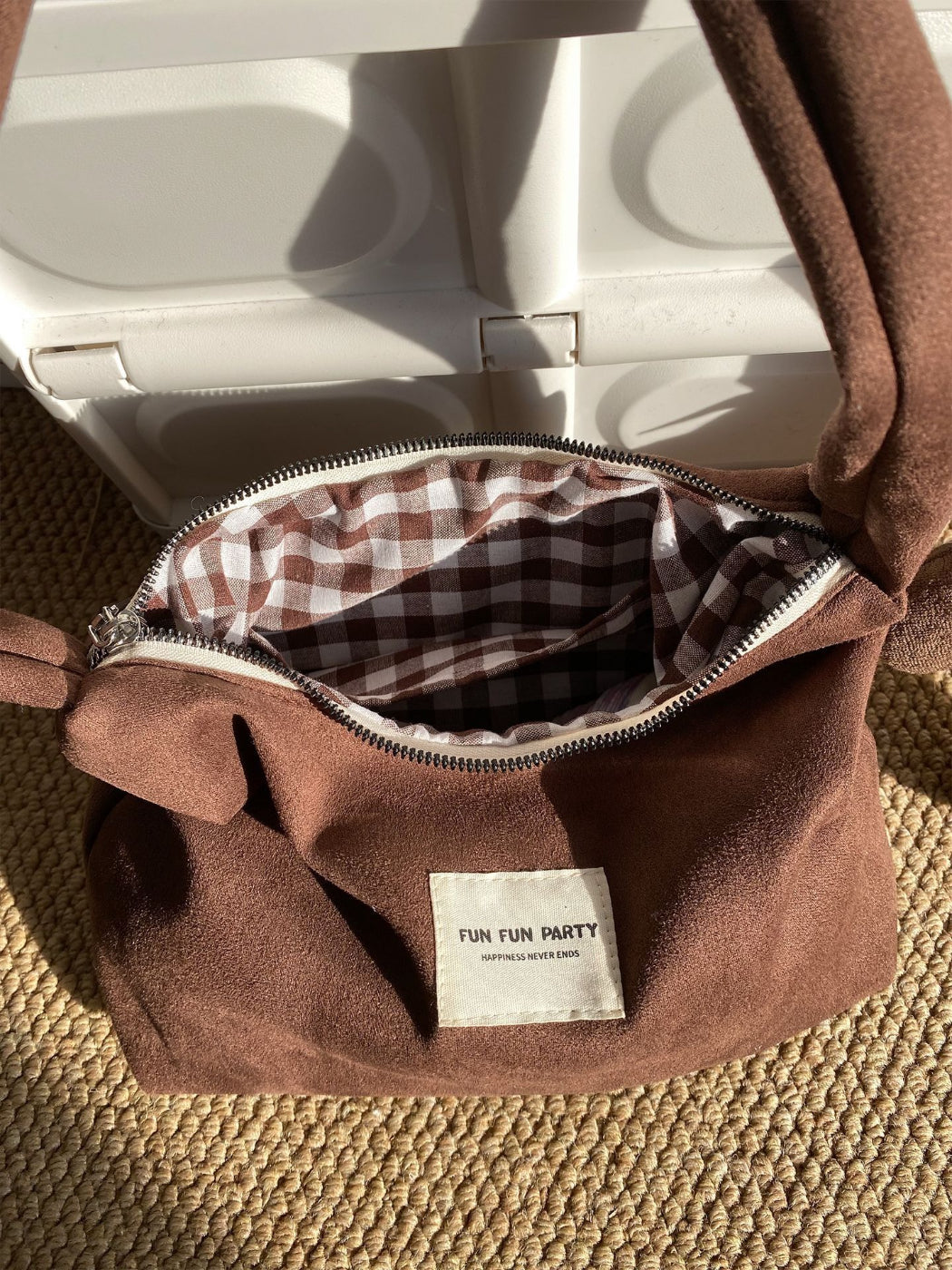 Cosbai slouchy bag styled with casual outfit and sunglasses