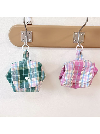 Cosbai - Cute Plaid Printed Coin Pouch