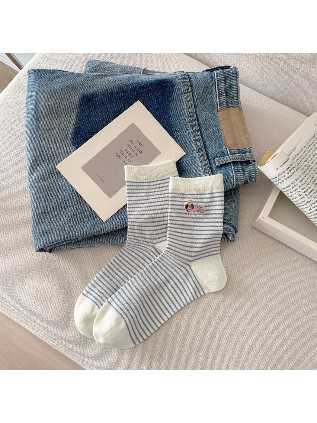 Rufia - Cute Dog Stripe Crew Socks product image 7