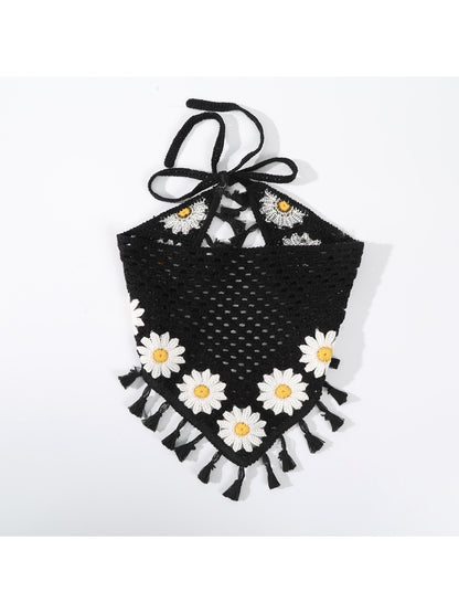 Scarvii Crochet Sunflower Tassel Headband