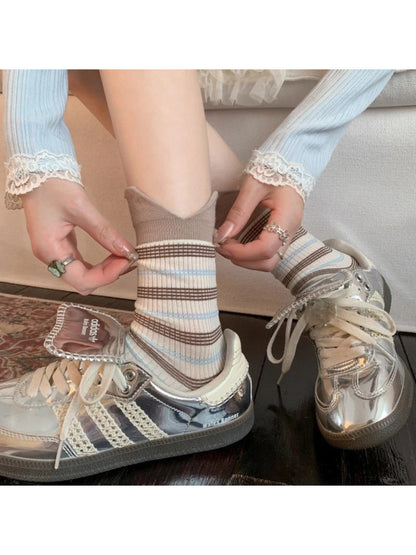 Rufia - Stripe Split V-Cuff Crew Socks