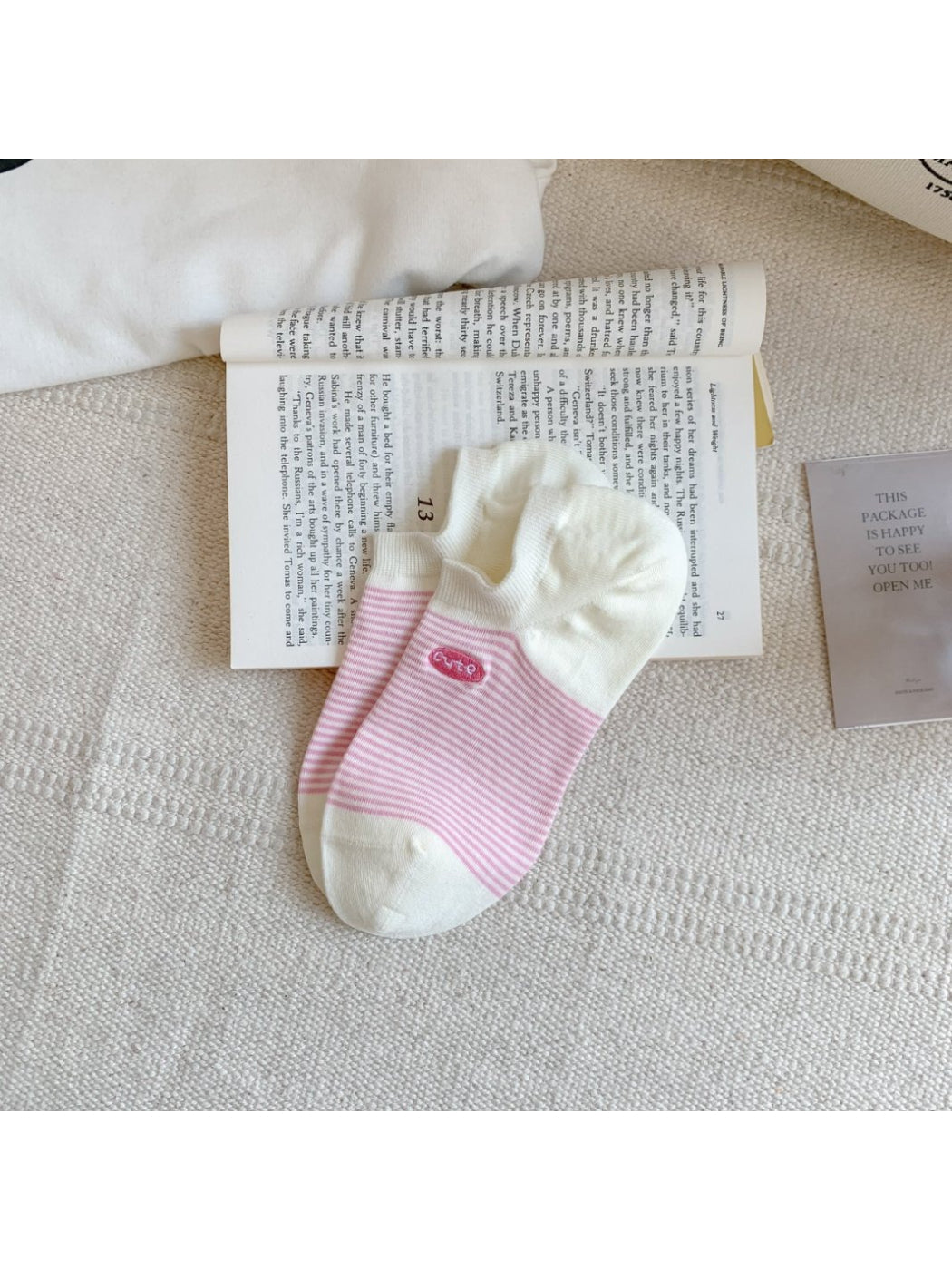 Rufia - Cute Patch Stripe No-Show Socks product image 9
