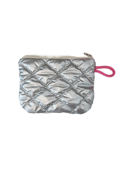 Cosbai - Silver & Pink Coin Purse with Heart Pattern