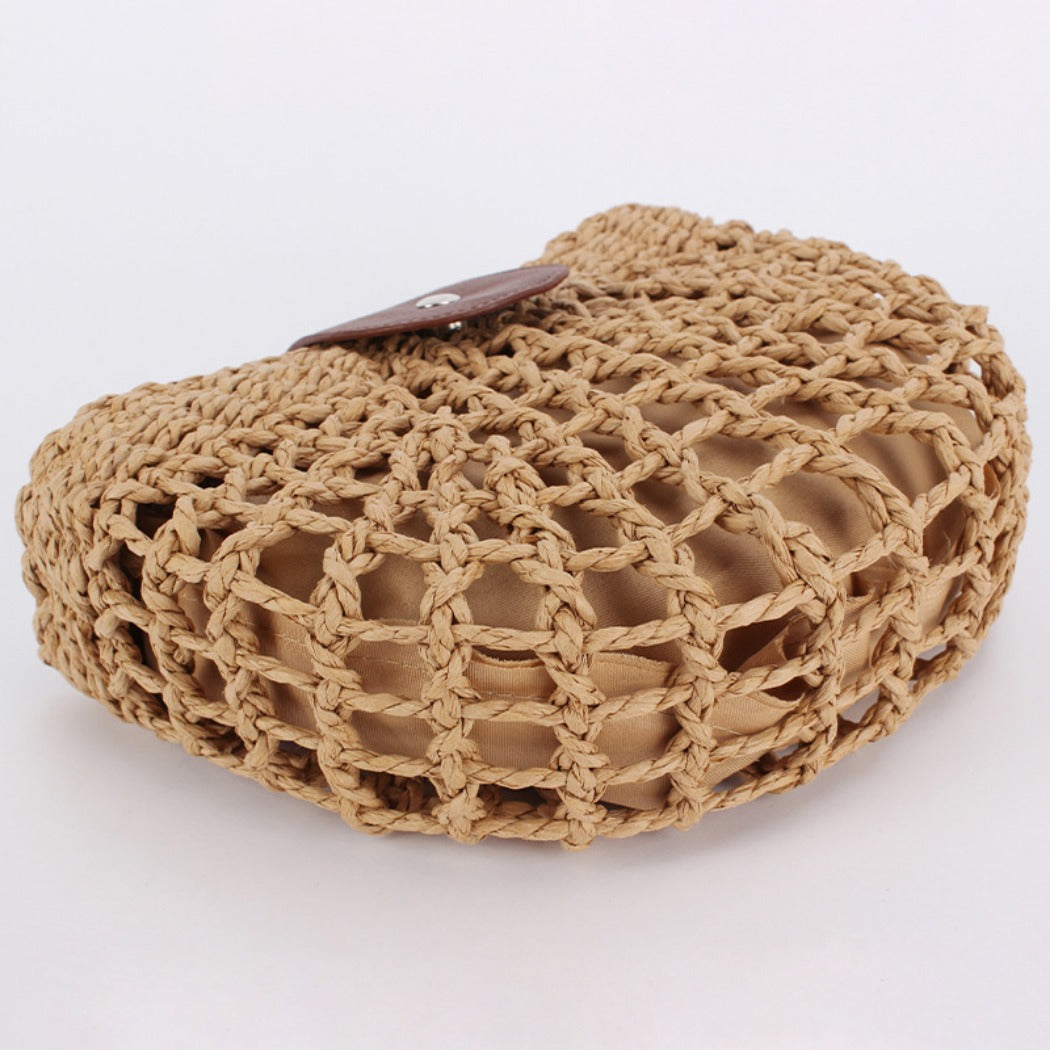 Cosbai Half Moon Woven Crossbody Bag texture detail