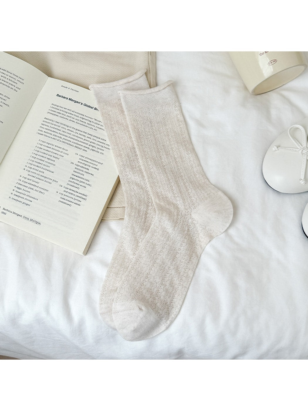 Rufia - Women's Minimal Mesh Knit Crew Socks