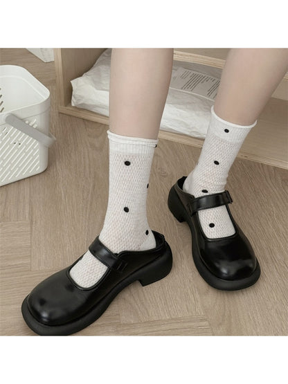 Rufia - Polka Dot Mesh Everyday Crew Socks