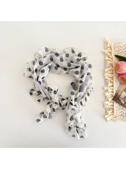 Scarvii - Polka Dot Ruffle Edge Scarf