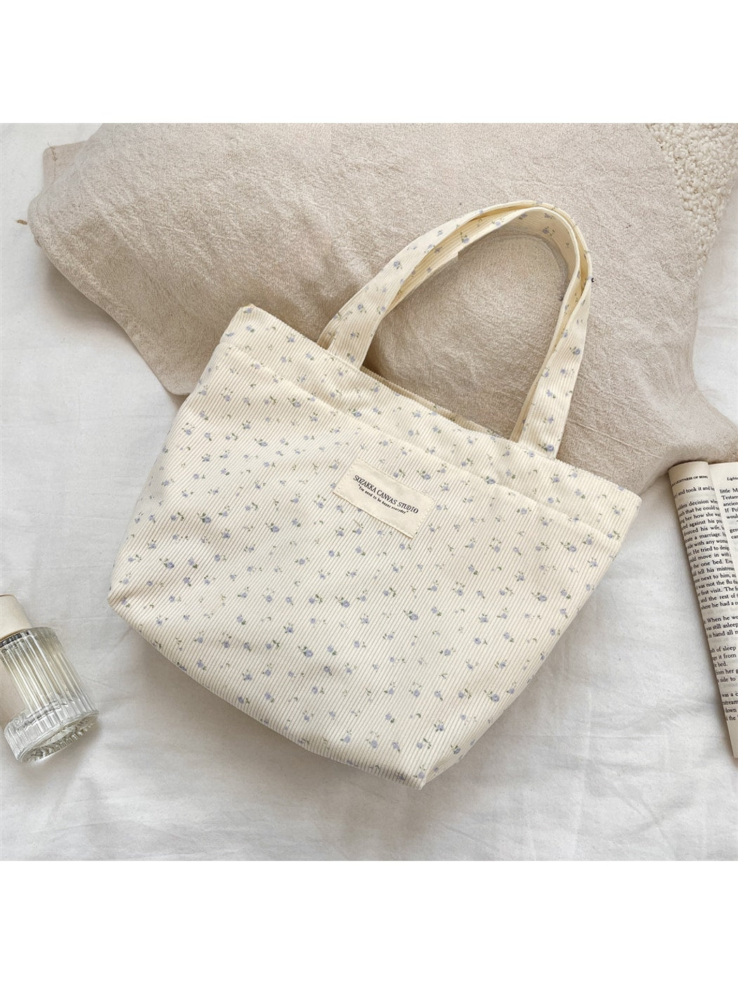 Cosbai - Floral Print Hand Tote Bag