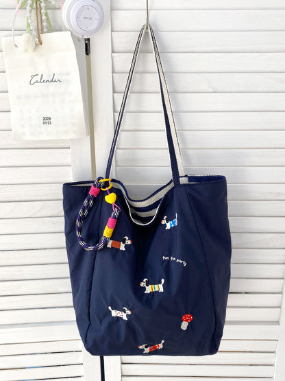 Top view of tote bag with open interior, displaying spacious