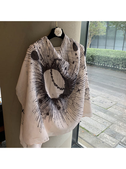 Scarvii - Artistic Brush Line Shawl Scarf