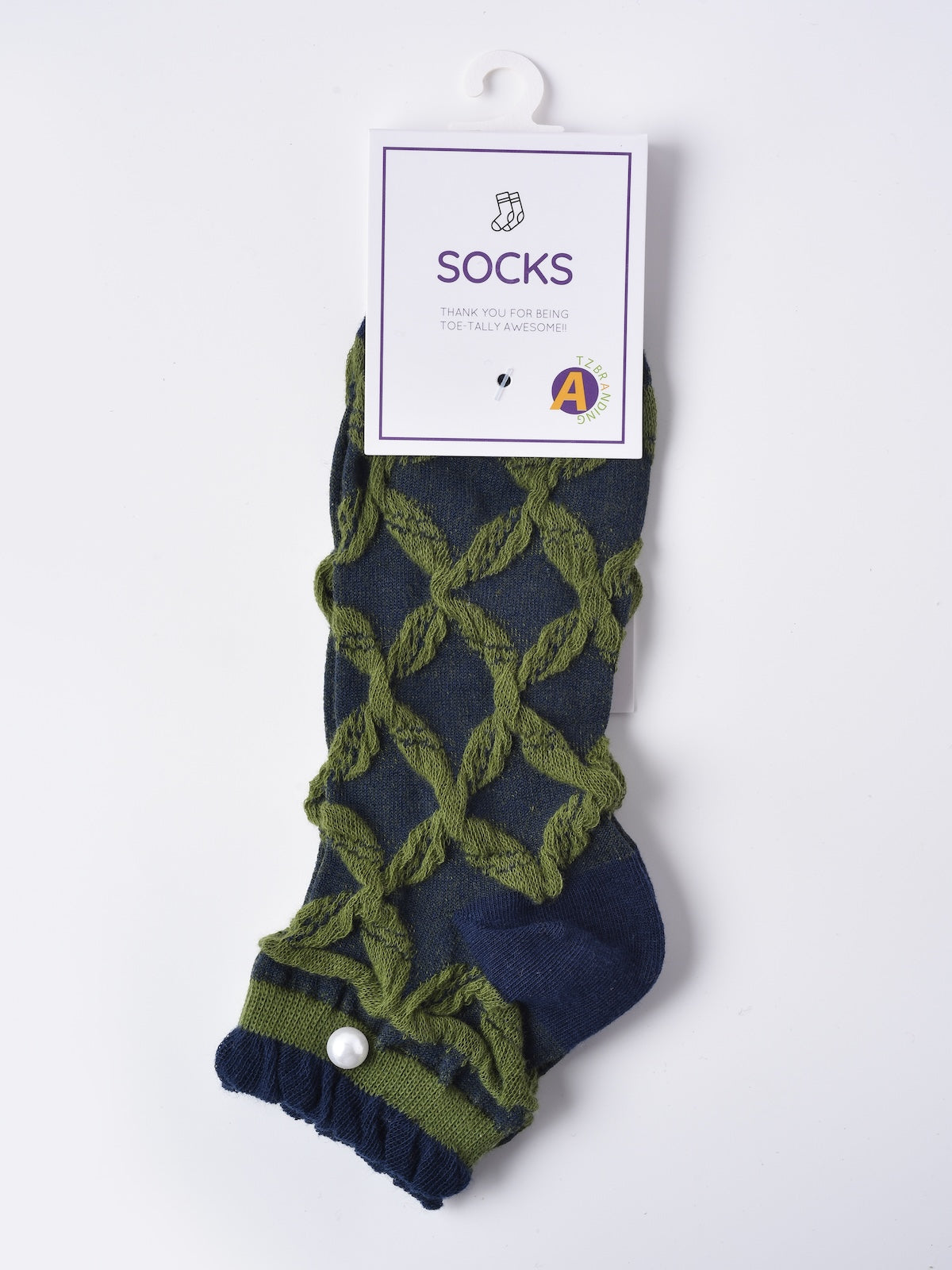 Rufia -  Ruffle Pearl Decorated Ankle Socks for Women, Summer - Friendly