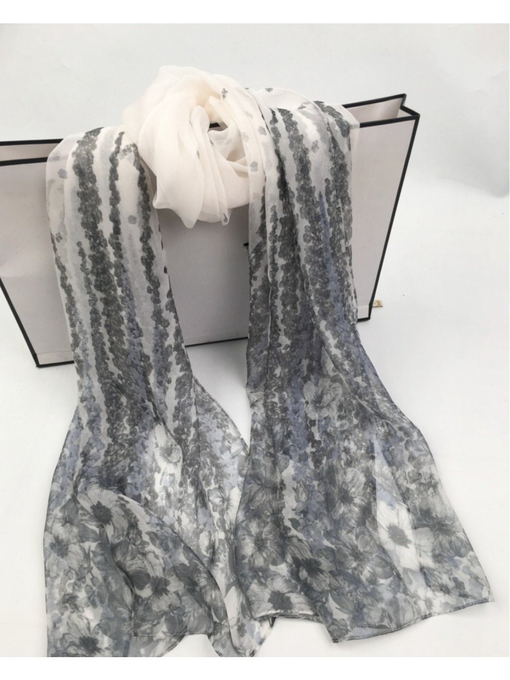 Scarvii - Floral Print Scarf - Lightweight & Elegant