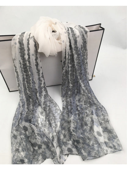 Scarvii - Floral Print Scarf - Lightweight & Elegant