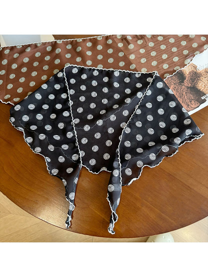 Scarvii - Polka Dot Printed Retro Triangle Bandana