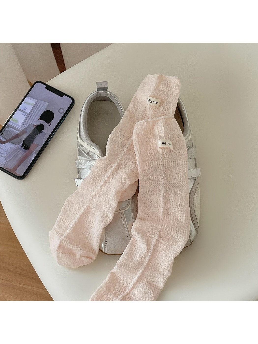 Rufia - Minimal Hollow Out Casual Crew Socks