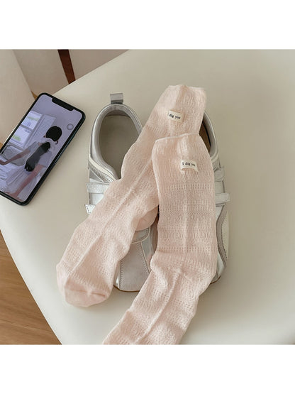 Rufia - Minimal Hollow Out Casual Crew Socks