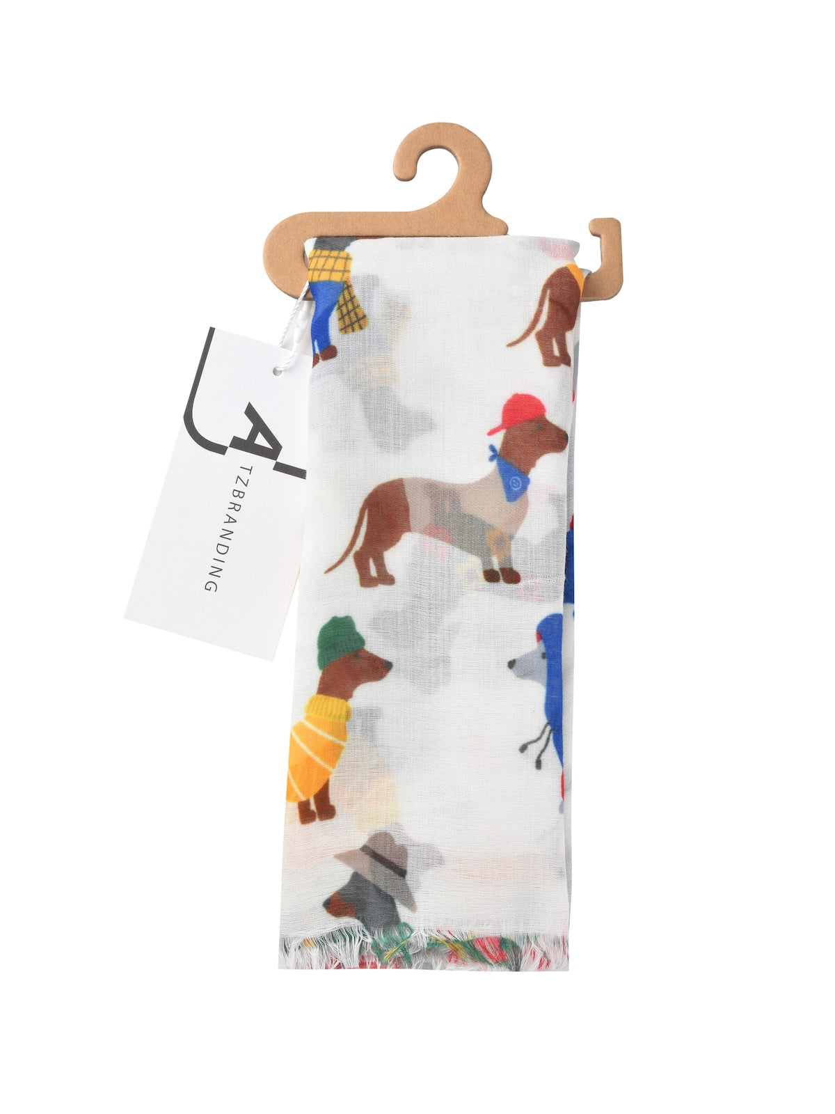 Scarvii - Dog Print White Scarf