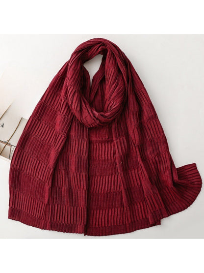 Scarvii - Textured Pleated Finish Long Scarf
